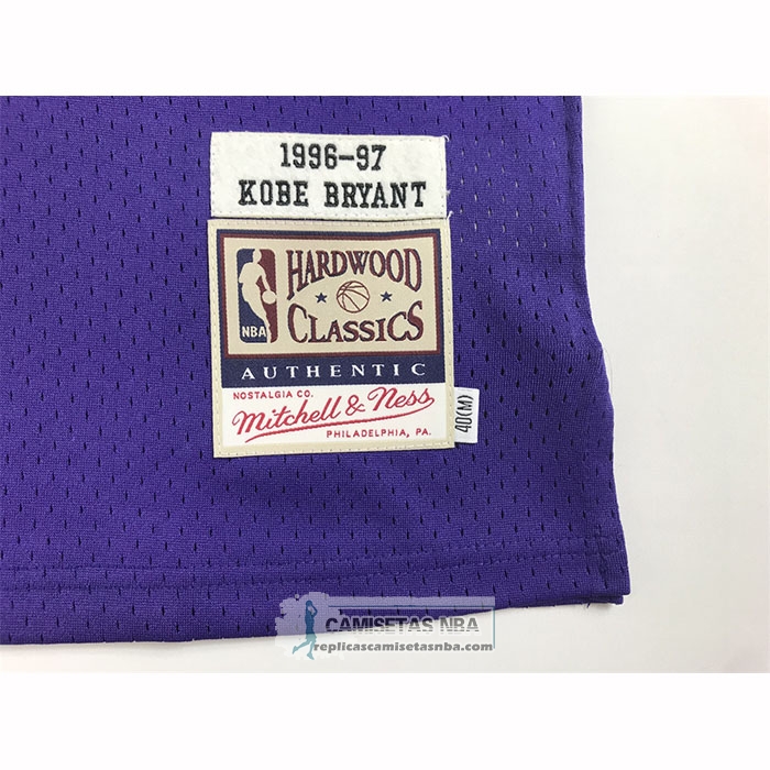 Camiseta Los Angeles Lakers Kobe Bryant NO 8 Autentico 1996-97 Violeta
